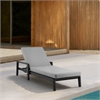 Armen Living Grand Adjustable Outdoor Fabric Chaise Lounge Chair in Gray/Black