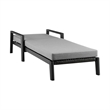 Armen Living Grand Adjustable Outdoor Fabric Chaise Lounge Chair in Gray/Black