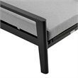Armen Living Grand Adjustable Outdoor Fabric Chaise Lounge Chair in Gray/Black