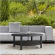 Armen Living Grand Round Aluminum Outdoor Conversation Table in Black