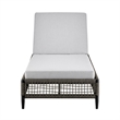 Armen Living Felicia Adjustable Fabric Outdoor Chaise Lounge Chair in Light Gray