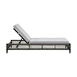 Armen Living Felicia Adjustable Fabric Outdoor Chaise Lounge Chair in Light Gray