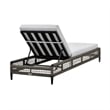Armen Living Felicia Adjustable Fabric Outdoor Chaise Lounge Chair in Light Gray