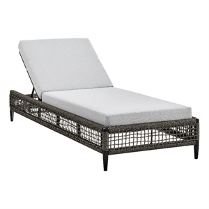 felicia outdoor patio adjustable chaise lounge aluminum grey rope cushions