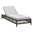 Armen Living Felicia Adjustable Fabric Outdoor Chaise Lounge Chair in Light Gray