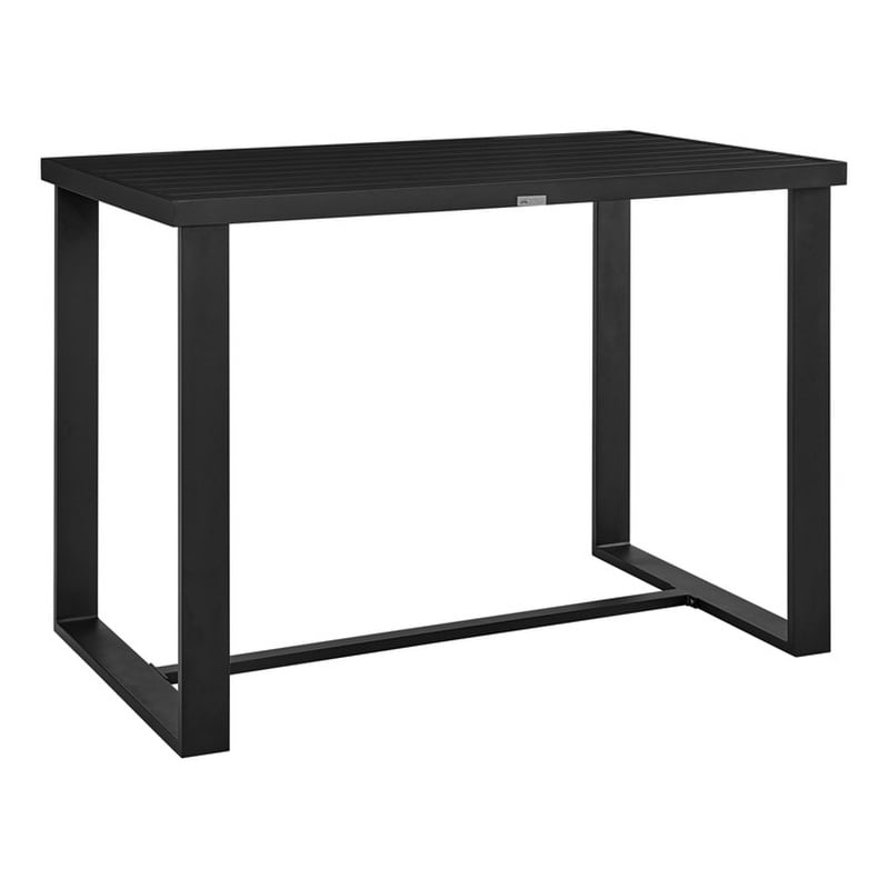 Armen Living Felicia Modern Aluminum Patio Bar Dining Table in Black