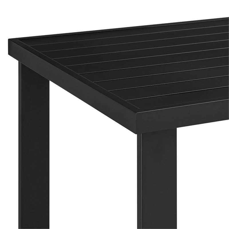 Armen Living Felicia Modern Aluminum Patio Bar Dining Table in Black