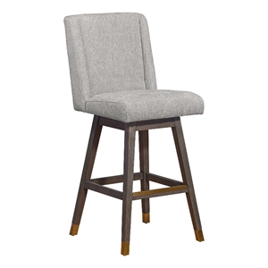 stancoste swivel bar stool grey oak wood finish mocha fabric