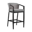 Armen Living Aileen 5-Piece Aluminum Patio Bar Table Set in Black/Gray