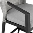 Armen Living Aileen 5-Piece Aluminum Patio Bar Table Set in Black/Gray
