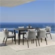 Armen Living Aileen Outdoor Fabric/Rattan Dining Chairs in Gray/Black (Set of 2)