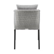 Armen Living Aileen Outdoor Fabric/Rattan Dining Chairs in Gray/Black (Set of 2)