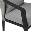Armen Living Aileen Outdoor Fabric/Rattan Dining Chairs in Gray/Black (Set of 2)