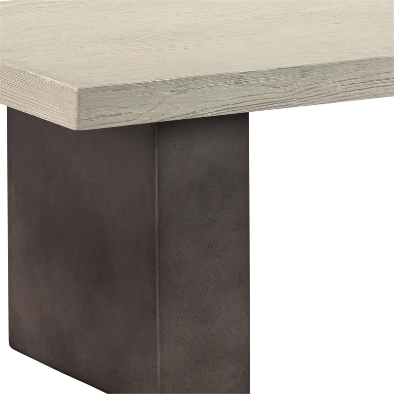 Armen Living Abbey Modern Concrete & Wood Dining Table in Gray/Oak