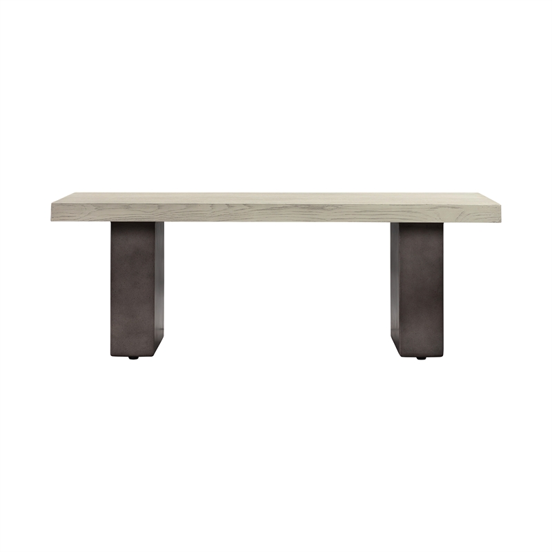 Armen Living Abbey Modern Concrete & Wood Dining Table in Gray/Oak