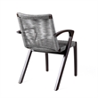 Armen Living Sachi 5-Piece Outdoor Wood/Concrete Dining Set in Dark Brown/Gray
