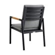 Armen Living Royal 7-Piece Outdoor Modern Aluminum Dining Set in Black/Dark Gray