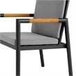 Armen Living Royal 7-Piece Outdoor Modern Aluminum Dining Set in Black/Dark Gray