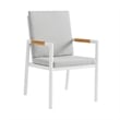 Armen Living Royal 7-Piece Outdoor Aluminum Dining Set in White/Light Gray