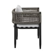Armen Living Felicia 7-Piece Outdoor Aluminum Dining Table Set in Black/Gray