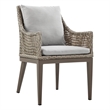 Armen Living Silvana 5-Piece Outdoor Fabric/Aluminum Dining Set in Gray/Brown