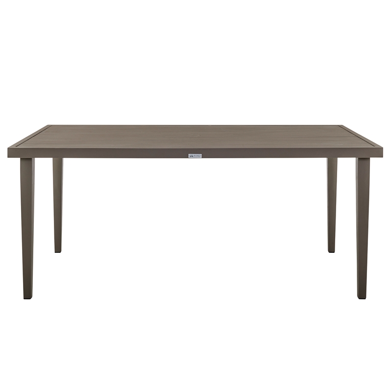 Armen Living Silvana 5-Piece Outdoor Fabric/Aluminum Dining Set in Gray/Brown