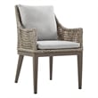 Armen Living Silvana 7-Piece Outdoor Fabric/Aluminum Dining Set in Gray/Brown