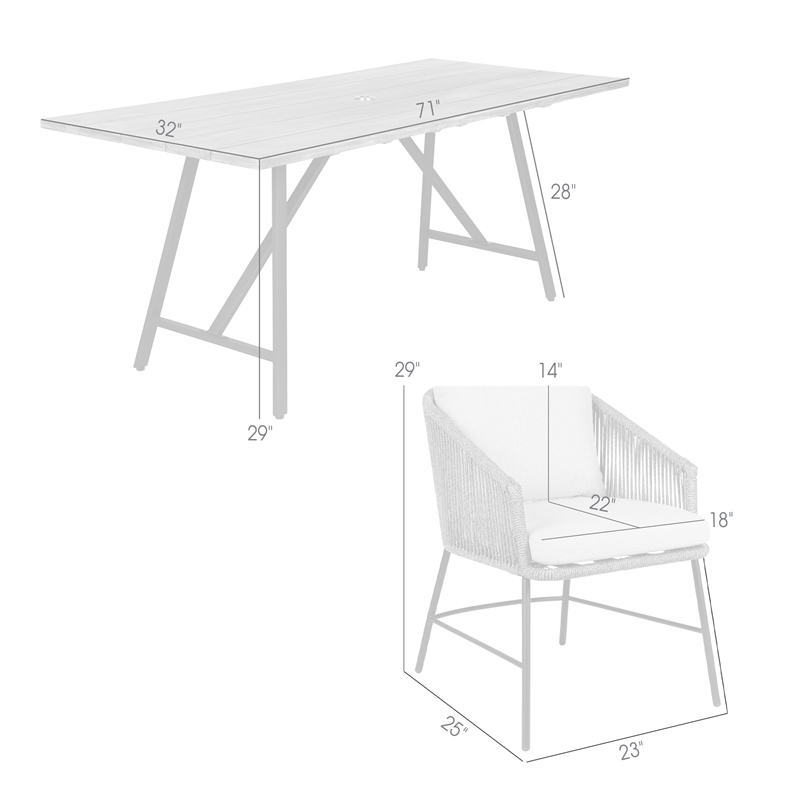 Armen Living Koala/Calica 5-Piece Modern Wood Dining Set in Light Gray/Brown