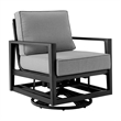 Armen Living Grand 5-Piece Aluminum Outdoor Seating Set in Black/Dark Gray