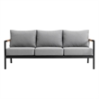 Armen Living Royal 4-Piece Aluminum Outdoor Seating Set in Black/Dark Gray