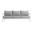 Armen Living Royal 4PC Outdoor Fabric & Aluminum Seating Set in White/Light Gray