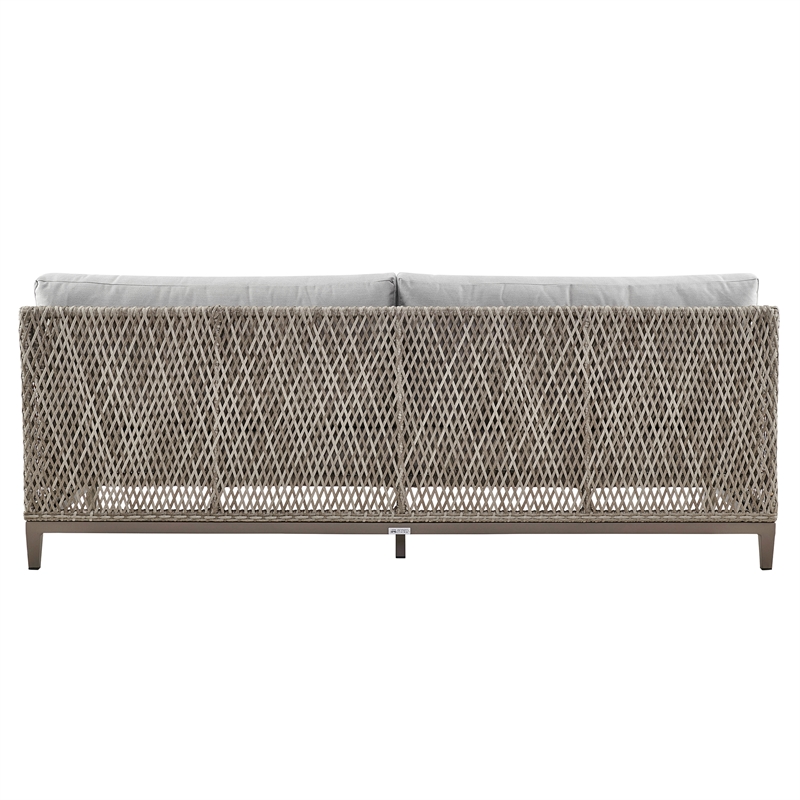 Armen Living Silvana 4-Piece Outdoor Fabric/Aluminum Conversation Set in Gray