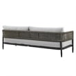 Armen Living Felicia 4PC Wicker / Rattan Outdoor Conversation Set in Black/Gray