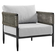 Armen Living Felicia 4PC Wicker / Rattan Outdoor Conversation Set in Black/Gray