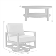 Armen Living Grand 3-Piece Aluminum Outdoor Seating Set in Black/Dark Gray