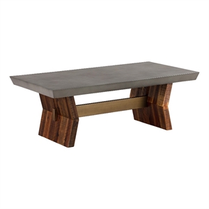 Picadilly Rectangle Coffee Table in Acacia Wood and Concrete