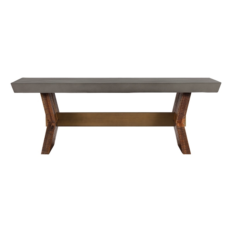 Picadilly Rectangle Coffee Table in Acacia Wood and Concrete