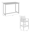 Armen Living Grand 5-Piece Aluminum & Fabric Patio Bar Table Set in Black/Gray