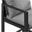Armen Living Grand 5-Piece Aluminum & Fabric Patio Bar Table Set in Black/Gray