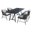Armen Living Koala/Calica 5-Piece Modern Wood Dining Set in Dark Gray/Black
