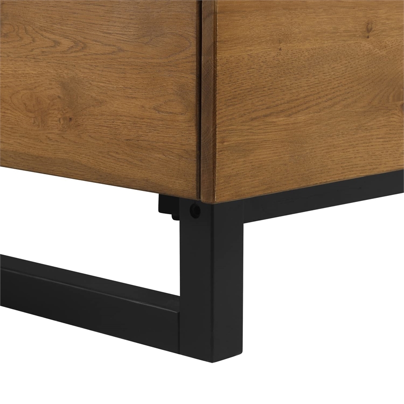 Armen Living Aldo 3-Piece Modern Wood Platform Bedroom Set in Brown/Black