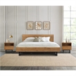 Armen Living Aldo 3-Piece Modern Wood Platform Bedroom Set in Brown/Black