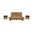 Armen Living Aldo 3-Piece Modern Wood Platform Bedroom Set in Brown/Black