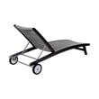 Chateau Patio Adjustable Chaise Lounge Chair in Eucalyptus Wood and Gray Rope