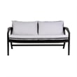 Armen Living Brighton 4-Piece Modern Wood & Fabric Outdoor Set in Gray/Black