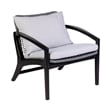 Armen Living Brighton 4-Piece Modern Wood & Fabric Outdoor Set in Gray/Black