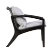 Armen Living Brighton 4-Piece Modern Wood & Fabric Outdoor Set in Gray/Black