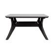 Armen Living Brighton 4-Piece Modern Wood & Fabric Outdoor Set in Gray/Black