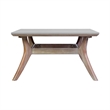 Armen Living Brighton 4-Piece Modern Wood/Fabric Outdoor Set in Natural/Charcoal