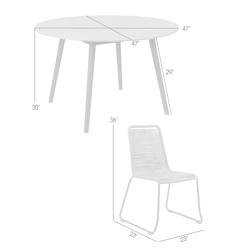 Sydney and Shasta 5 Piece Patio Outdoor Dining Set
